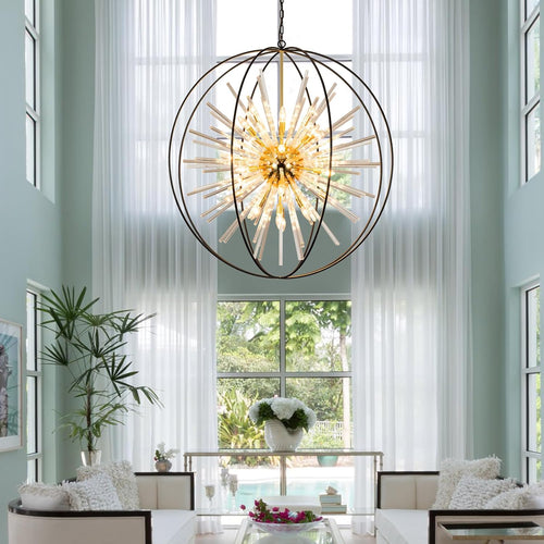 42-inch Extra-Large 24-Light Modern Crystal Chandelier